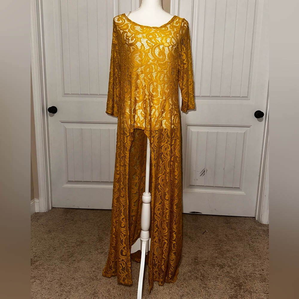 Ashley Stewart Vibrant Yellow Lace Fabric